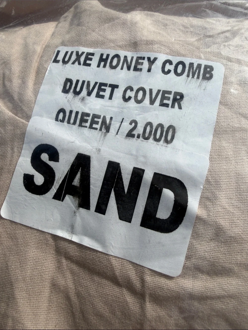 Quince Organic luxe Honeycomb Duvet Cover in Sand 791